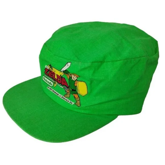 Vintage Nintendo The Legend of Zelda 1989 Green Painters Cap Hat Single Stitch - Picture 2 of 13